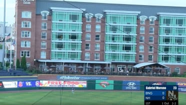 Moreno homers off building for Fisher Cats