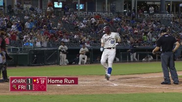 Sam Huff launches his 9th homer of the year