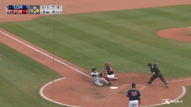 Boston's Koss makes relay throw for the Sea Dogs
