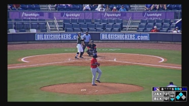Jumbo Shrimp's Sanchez with a three-pitch strikeout