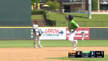 Pache homers in both ends of doubleheader