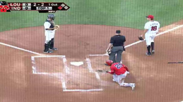 Indianapolis' Glasnow's glove flip to home