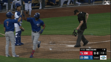 Davis homers in first Triple-A at-bat