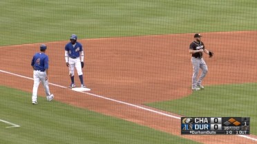 Durham Bulls Vidal Brujan leads double steal