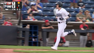 Baty clubs two-run shot for first Double-A home run
