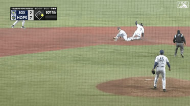 Dalesandro swipes Hops' 11th base of game