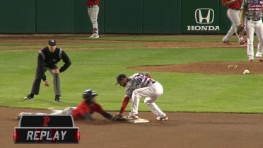 Juan Centeno Throws Out Columbus' Greg Allen at 2B