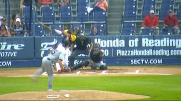 Stott homers to left-center for Reading