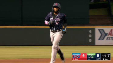 Lewin Diaz hits low pitch for fifth homer of the year