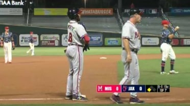 Demeritte's triple breaks up no-no for M-Braves