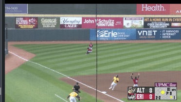 Altoona SS Cruz throws runner out from left