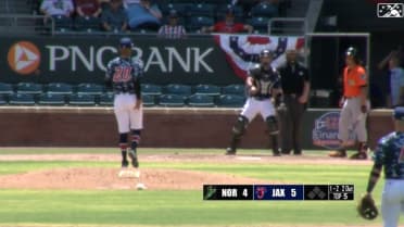 Norfolk's Jones triples to right field