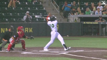 Luciano rips a two-run double to left for Eugene