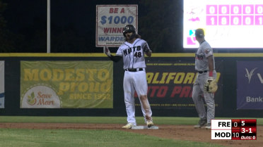 Freuddy Batista hammers three hits with two triples