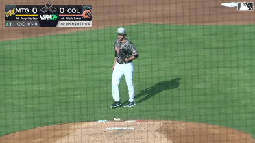 Brett Sears strikes out Brayden Taylor