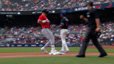 Josue Briceño triples to right