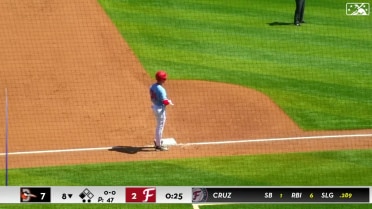 Robert Hassell III legs-out triple to center field