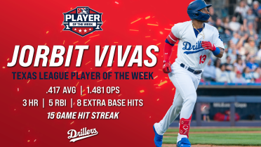 Jorbit Vivas Named Texas League Player of the Week