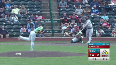 Jacob Berry clubs a two-run home run to left field