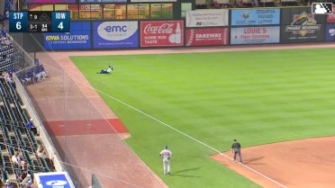 Christian Franklin makes a diving grab