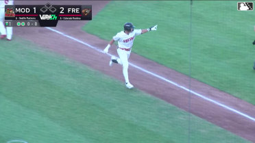 Jacob Hinderleider's first professional home run