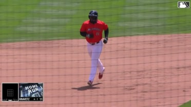 Jhonkensy Noel crushes a two-run homer to left field