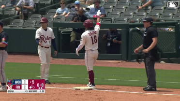 Rangers No. 8 prospect Alejandro Osuna drives in a ru