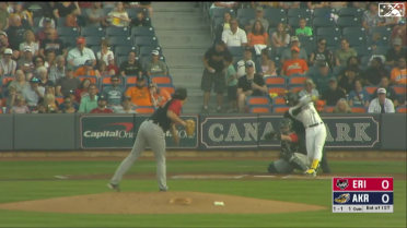 Juan Brito rockets eighth home run to center field