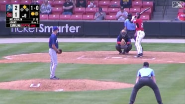 Luke Adams hits an RBI single