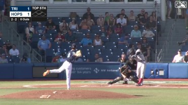 Yu-Min Lin picks up his fifth strikeout on the day