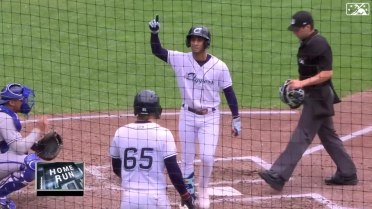 Brayan Rocchio homers to right and drives in two runs
