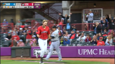 Erie's Meadows breaks up no-no with inside-the-parker