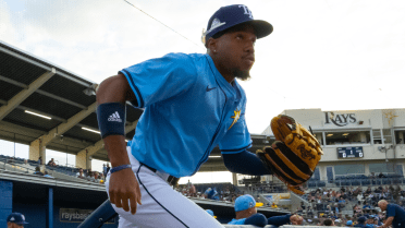 Chandler Simpson beat out a routine one-hopper TO FIRST BASE