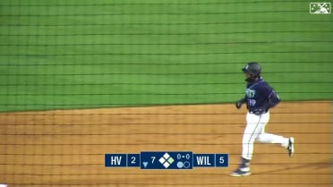 Israel Pineda hits his first home run to center field