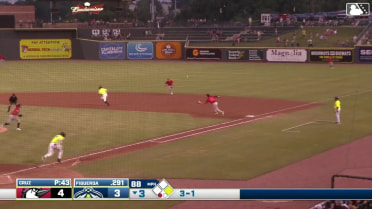 Trimble tips the ball to himself for a double play