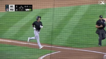 Javier Sanoja lines a solo home run to left field