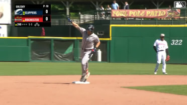 Chase DeLauter's first Triple-A homer of the season