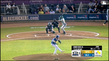 Homer Bush Jr. plates two with a triple