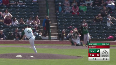 Ryan Bergert picks up his fifth strikeout of the day