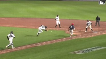 Edgar Barclay flips to get the runner
