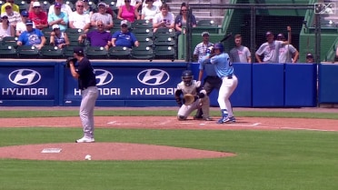 Cameron Eden hits a two-run double