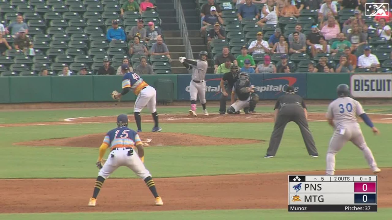 Mesa Jr S Bases Clearing Double 06 30 2023 Blue Wahoos