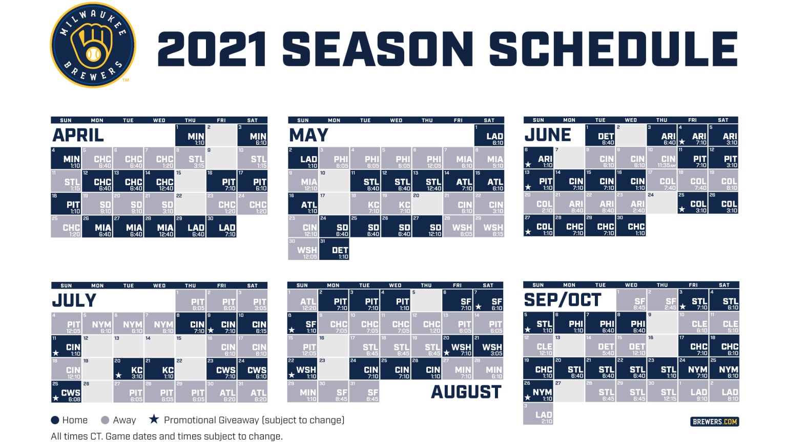 Milwaukee Brewers Schedule 2022 Pdf
