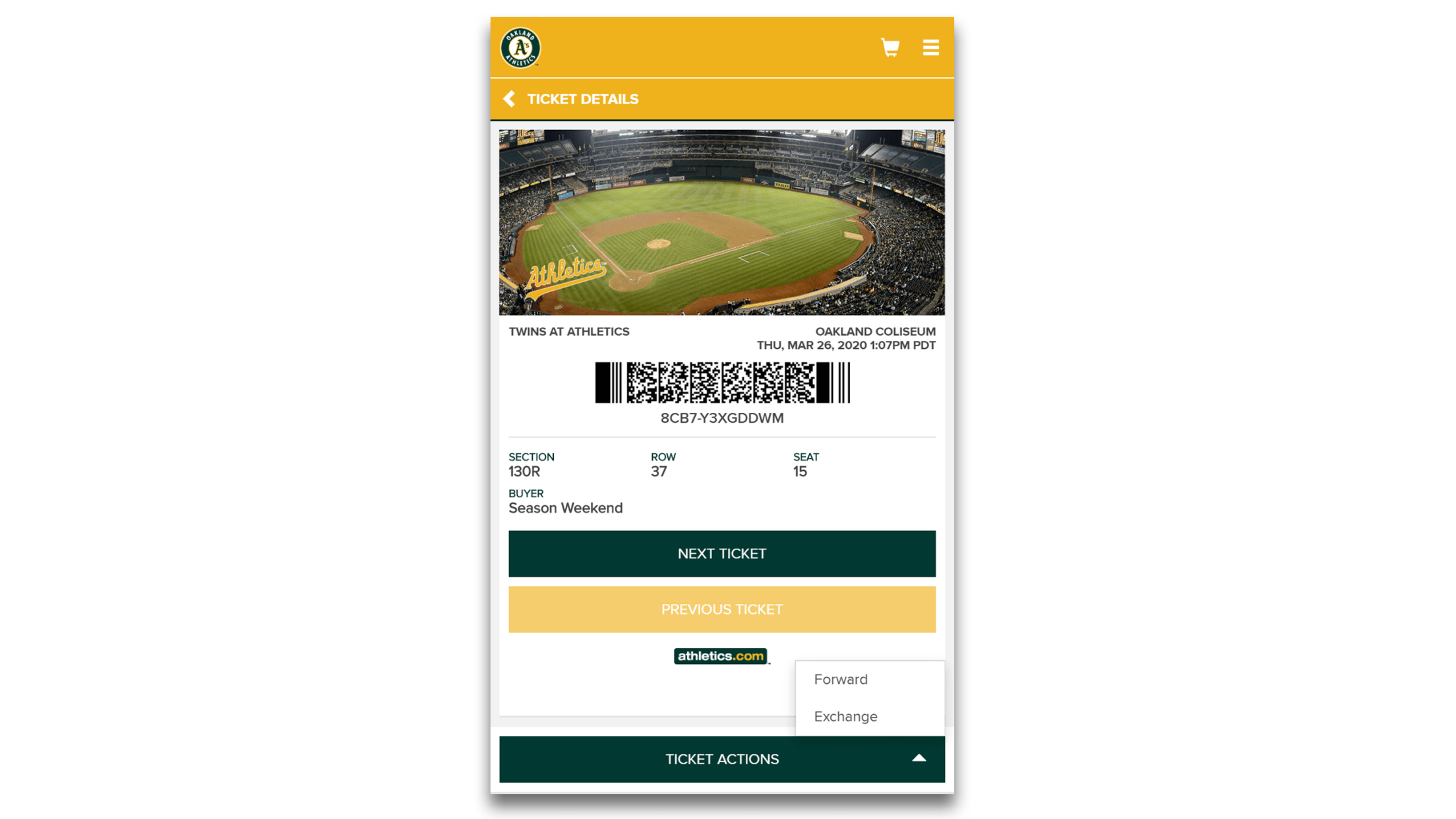View/display ticket details