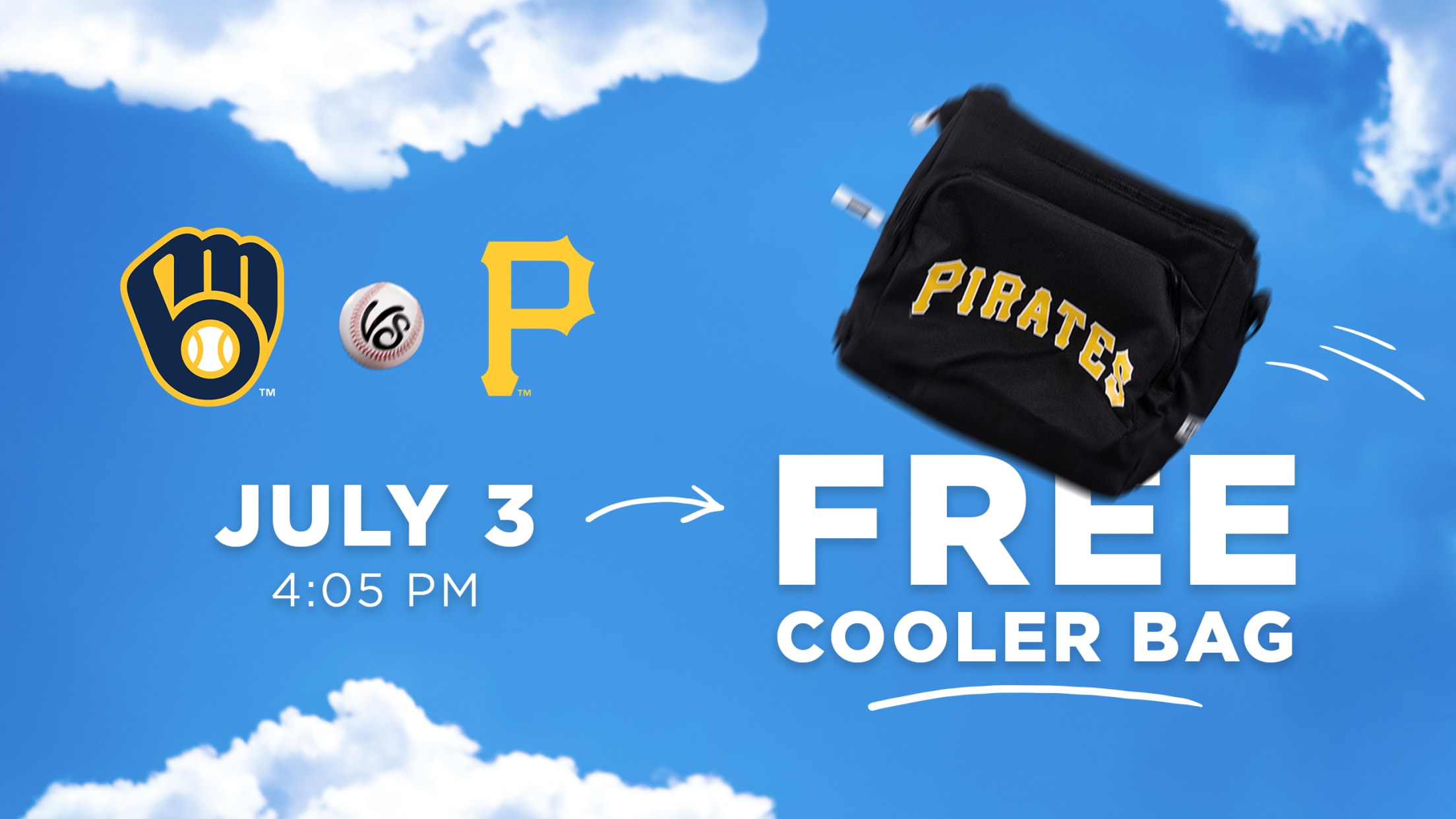 Brewers vs. Pirates | July 3 | 4:05 PM | Free Cooler Bag