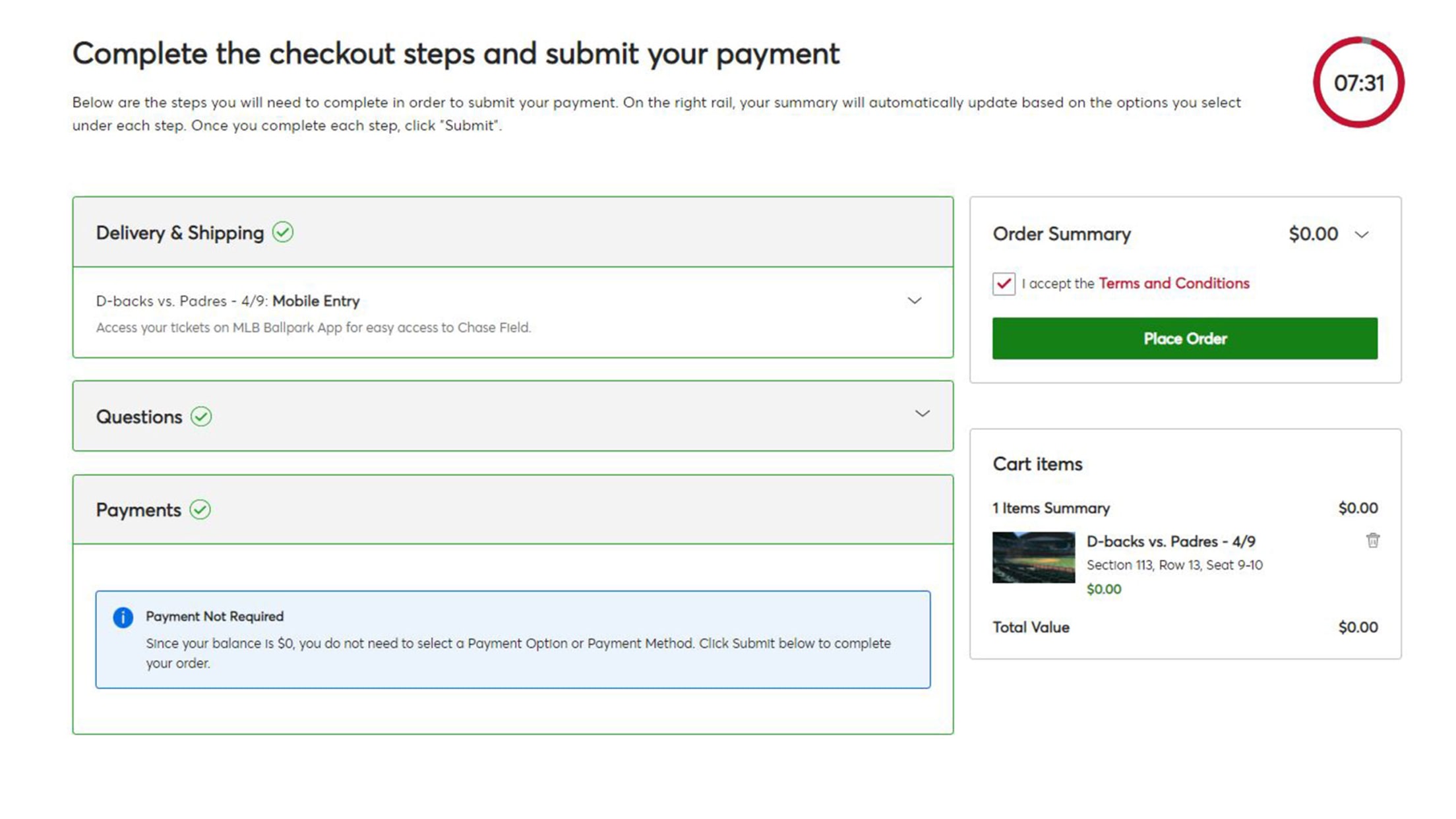 Complete the checkout steps and submit your payment