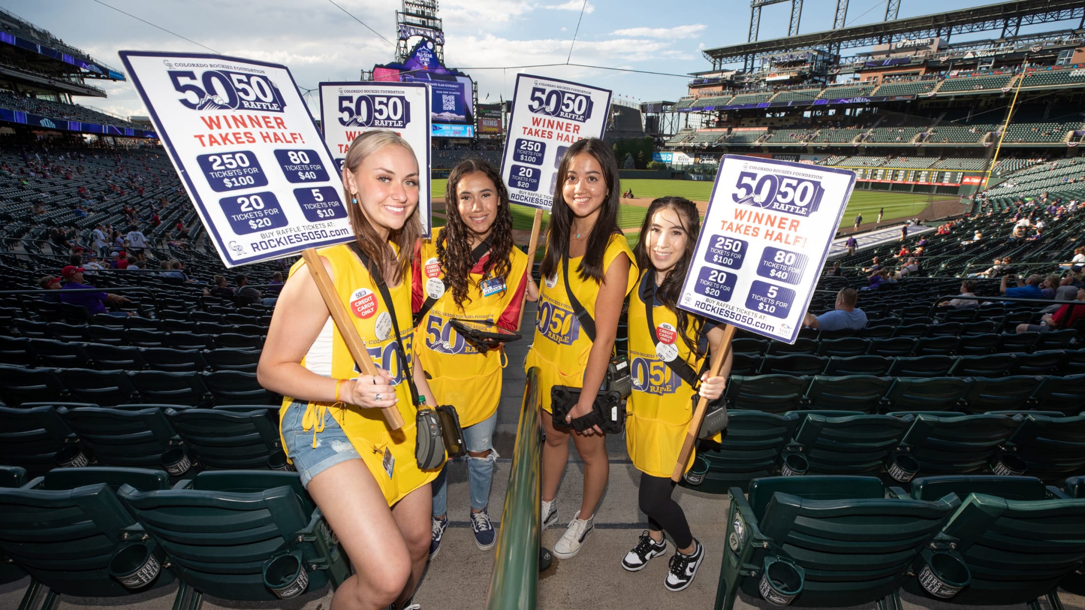 The 50/50 Raffle Crew at Coors Field