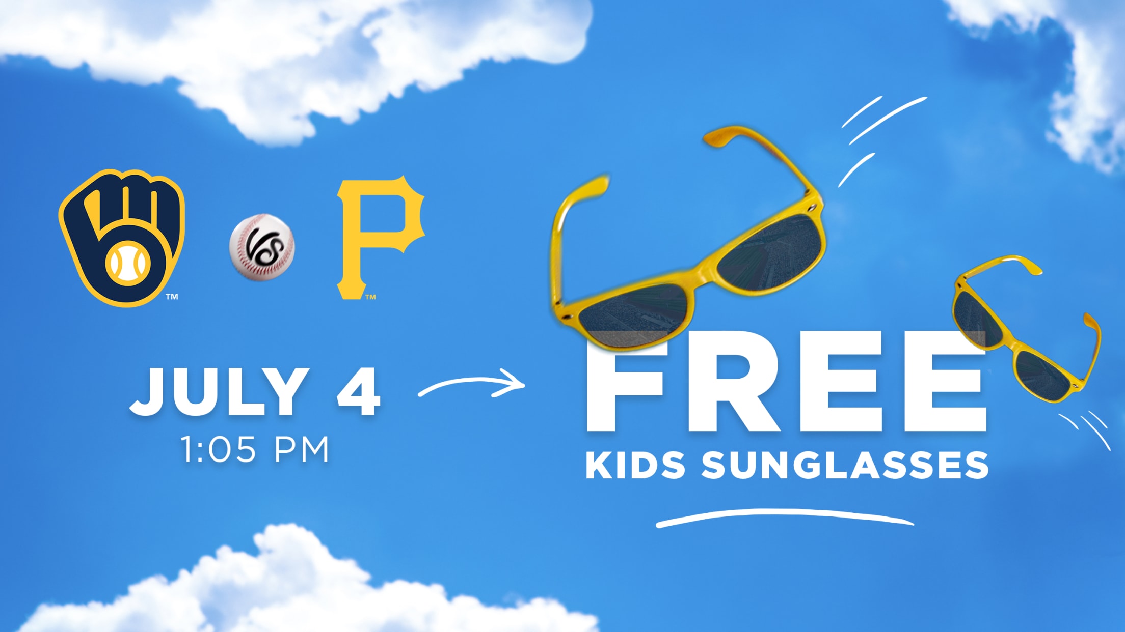 Brewers vs. Pirates | July 4 | 1:05 PM | Free Kids Sunglasses