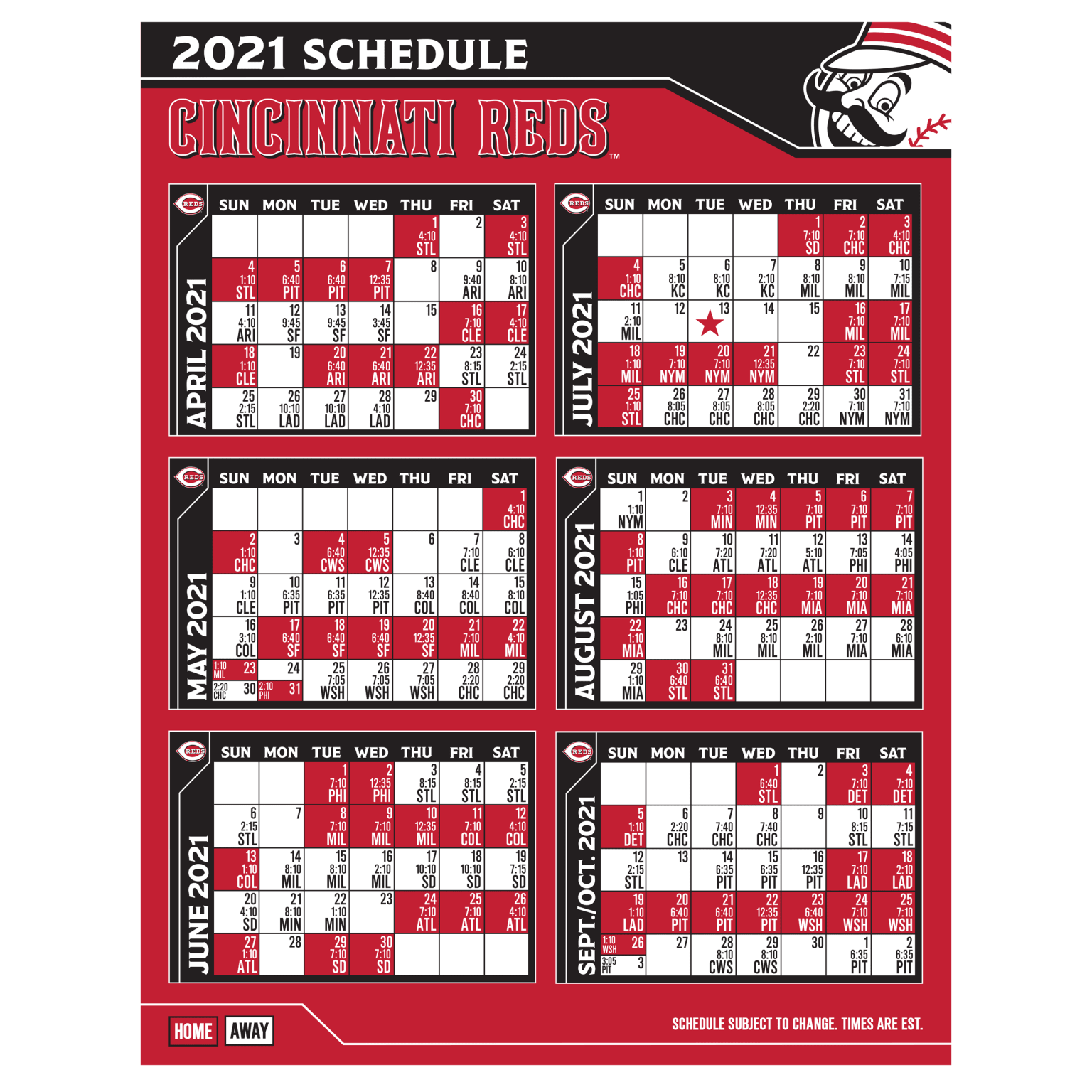 Cincinnati Reds Schedule Printable