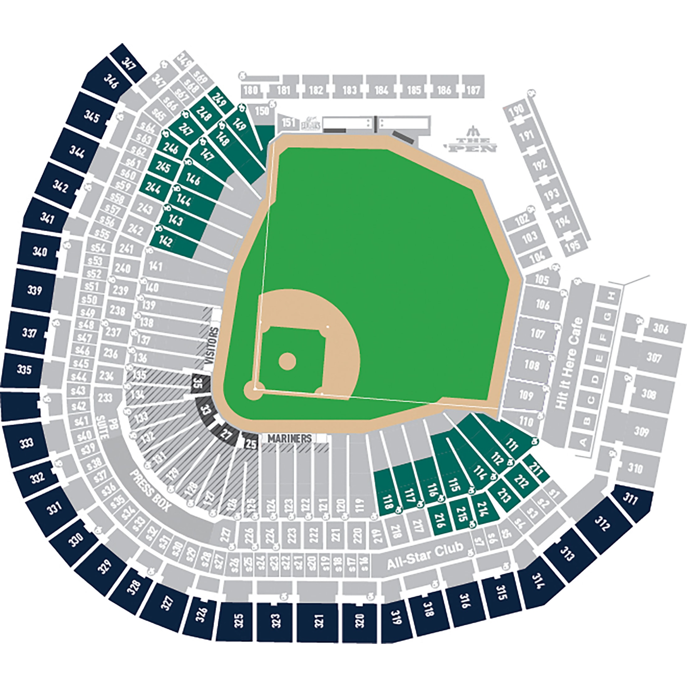Mariners Way Ticket Offer Seating Map